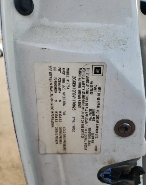 1997 Chevrolet Gmt-400 K1500 from USA, damaged, VIN 2GCEK19R3V1176026